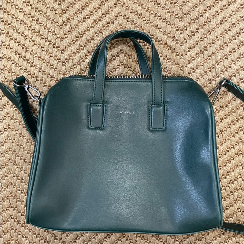 Matt & Nat - Faux Leather Satchel Purse Forest Green